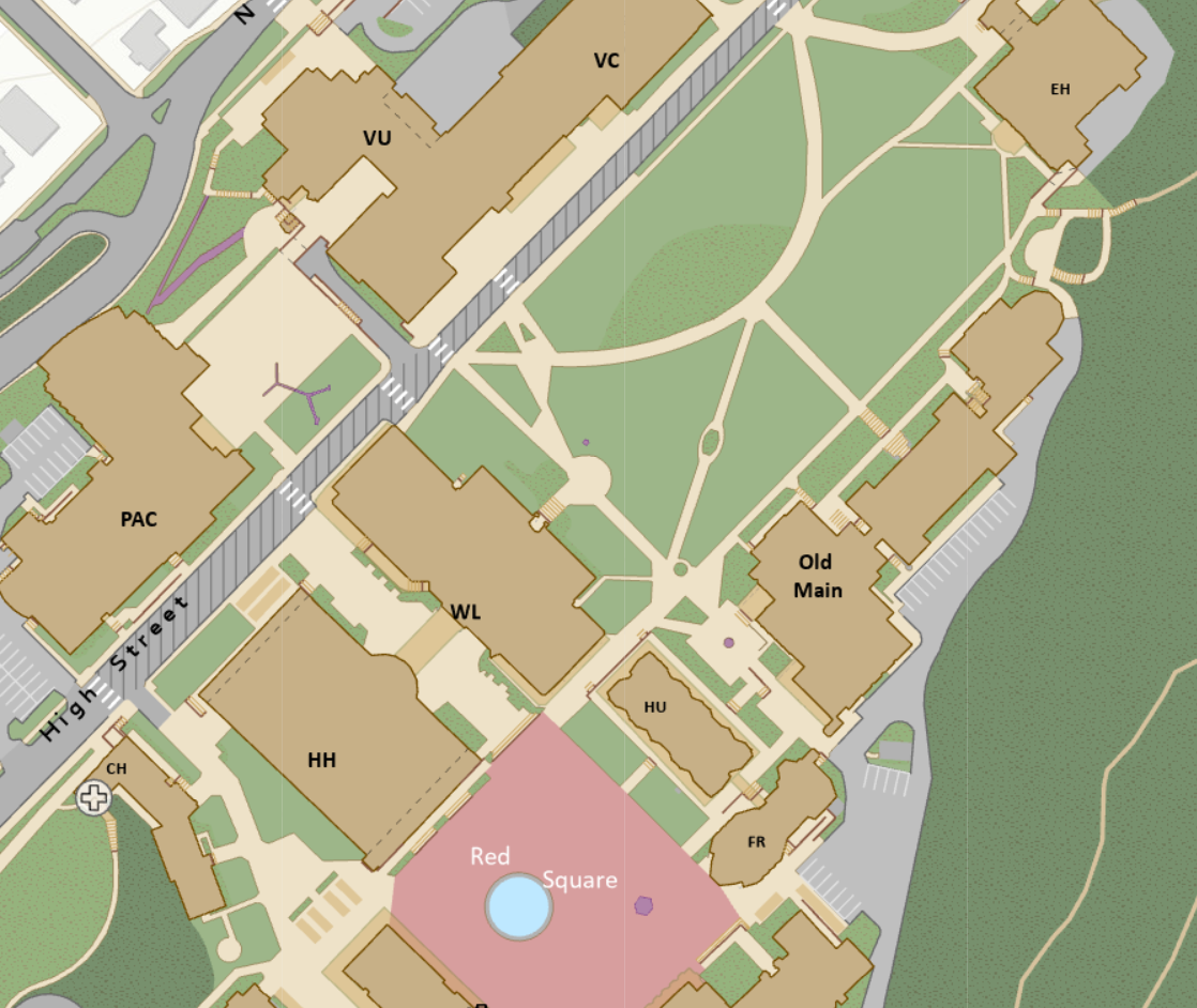 Map of WWU North Campus with Old Main